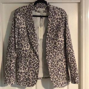 Rachel Zoe Snow Leopard Blazer L